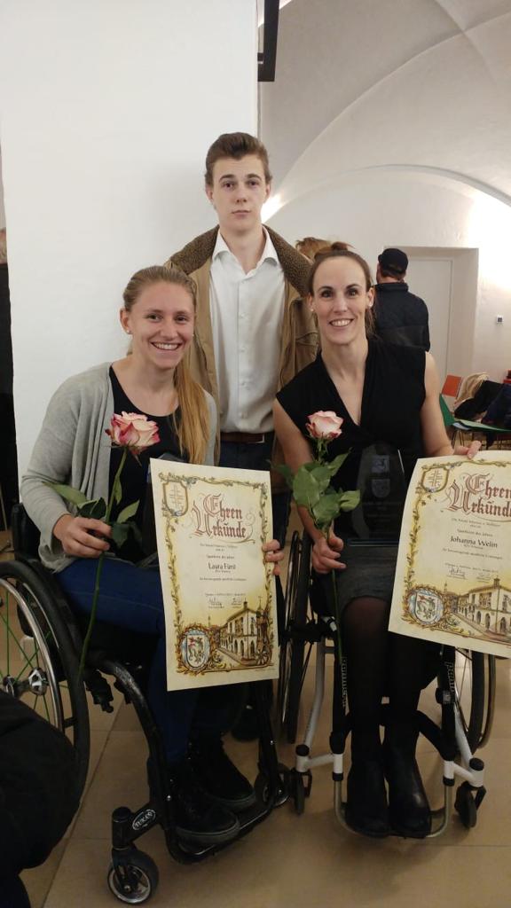 Laura, Jahanna, Basti bei der Sportlerehrung