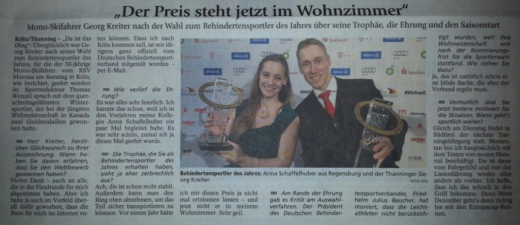 Behindertensportler des Jahres - Anna Schaffelhuber und Georg Kreiter