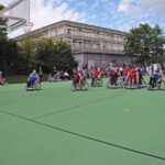 Rollstuhlbasketball am Tennisplatz vom UKM