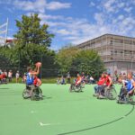 Rollstuhlbasketball am Tennisplatz vom UKM