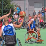 Rollstuhlbasketball am Tennisplatz vom UKM