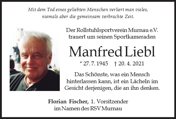 Nachruf von Manfred Liebl